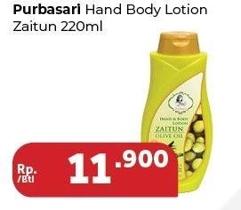 Promo Harga PURBASARI Hand Body Lotion Zaitun 220 ml - Carrefour
