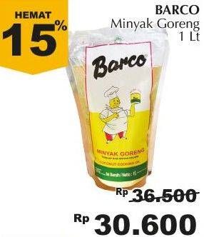 Promo Harga BARCO Minyak Goreng Kelapa 1 ltr - Giant
