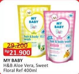 Promo Harga My Baby Hair & Body Wash Aloe Vera Avocado, Sweet Floral 400 ml - Alfamart