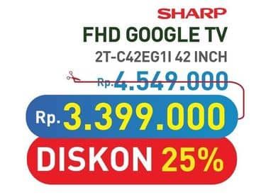 Promo Harga Sharp 2T-C42EG1I-SB DHR GTV  - Hypermart