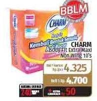 Promo Harga Charm Body Fit Extra Maxi NonWing 10 pcs - Lotte Grosir