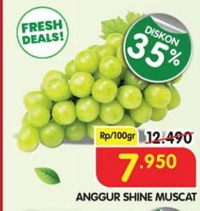 Promo Harga Anggur Shine Muscat 100 gr - Superindo