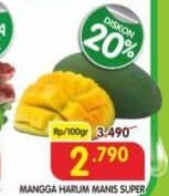 Mangga Harum Manis per 100 gr Diskon 20%, Harga Promo Rp2.790, Harga Normal Rp3.490