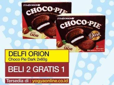 Promo Harga DELFI Orion Choco Pie Cacao Dark 2P per 2 box 60 gr - Yogya