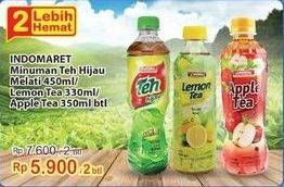 Promo Harga INDOMARET Minuman Teh Hijau Melati, Lemon, Apel 330 ml - Indomaret