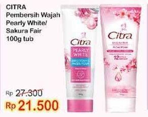 Promo Harga CITRA Facial Foam Pearly White, Sakura Fair FF 100 gr - Indomaret