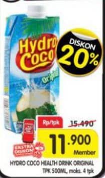 Promo Harga Hydro Coco Minuman Kelapa Original 500 ml - Superindo