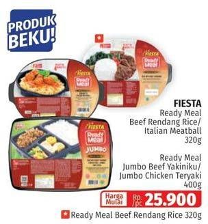 Promo Harga FIESTA Ready Meal Rice Beef Rendang, Chicken Teriyaki, Beef Yakiniku, Italian Meat Ball Spagheti 320 gr - Lotte Grosir