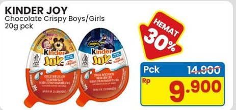 Promo Harga Kinder Joy Chocolate Crispy Girls, Boys 20 gr - Indomaret