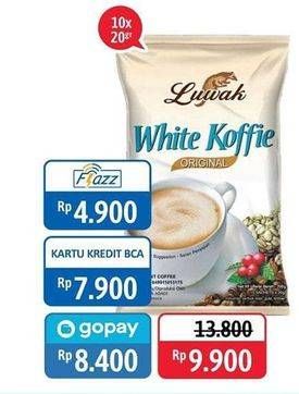 Promo Harga Luwak White Koffie per 10 sachet 20 gr - Alfamidi