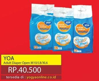 Promo Harga YOA Adult Diapers M10, L8, XL6  - Yogya