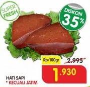 Promo Harga Beef Liver (Hati Sapi) per 100 gr - Superindo