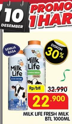 Promo Harga Milk Life Fresh Milk All Variants 1000 ml - Superindo