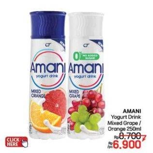 Promo Harga Amani Yoghurt Drink Mixed Grape, Mixed Orange 250 ml - LotteMart