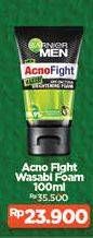 Promo Harga GARNIER MEN Acno Fight Facial Foam Anti-Bacteria Wasabi Brightening 100 ml - Alfamidi