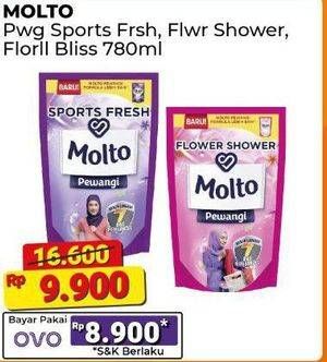 Promo Harga Molto Pewangi Flower Shower, Sports Fresh, Floral Bliss 780 ml - Alfamart