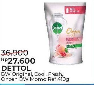 Promo Harga DETTOL Body Wash Original, Cool, Fresh, Onzen Momo Raspberry 410 ml - Alfamart