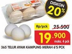 Promo Harga 365 Telur Ayam Kampung 6 pcs - Superindo