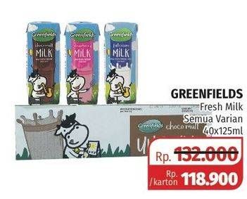 Promo Harga GREENFIELDS Fresh Milk All Variants per 40 box 125 ml - Lotte Grosir