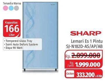 Promo Harga SHARP SJ-N182D AS/AP/AB  - Lotte Grosir