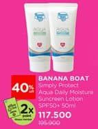 Promo Harga Banana Boat Simply Protect Aqua Daily Moisture SPF 50+ 50 ml - Watsons