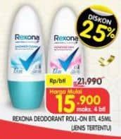 Promo Harga Rexona Deo Roll On 45 ml - Superindo