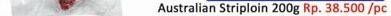 Promo Harga ALICE SPRING Australian Striploin 200 gr - Hari Hari
