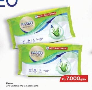Promo Harga PASEO Cleansing Wipes 50 pcs - TIP TOP