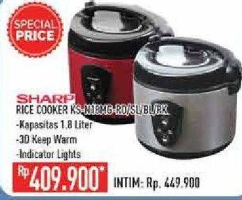 Promo Harga SHARP KS-N18MG | Rice Cooker 1.8ltr RD, SL, BL, PK  - Hypermart