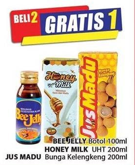 Promo Harga Bee Jelly Botol/Honey Milk UHT/Jus Madu Bunga Kelengkeng  - Hari Hari