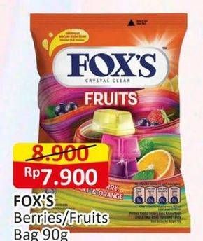 Promo Harga Foxs Crystal Candy Berries, Fruits 90 gr - Alfamart