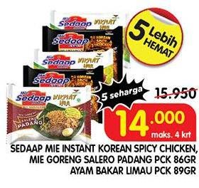 SEDAAP Korean Spicy, Salero Padang, Ayam Bakar Limau