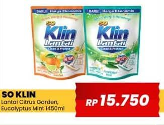 Promo Harga So Klin Pembersih Lantai Citrus Garden, Eucalyptus Mint 700 ml - Yogya
