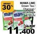 Promo Harga MAMA LIME Cairan Pencuci Piring Charcoal, Green Tea, Lime 780 ml - Giant