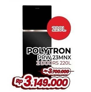 Promo Harga Polytron PRW 23MNX Kulkas 2 Pintu Belleza Jumbo 220 ltr - Yogya