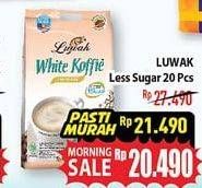 Promo Harga Luwak White Koffie Less Sugar per 20 sachet 20 gr - Hypermart