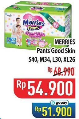 Promo Harga Merries Pants Good Skin XL26, S40, M34, L30 26 pcs - Hypermart