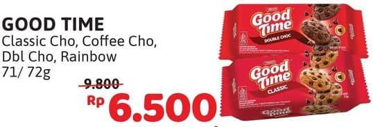 Promo Harga Good Time Cookies Chocochips Classic, Coffee, Double Choc, Rainbow Chocochip 72 gr - Alfamidi