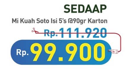 Promo Harga Sedaap Mie Kuah Soto per 5 pcs 90 gr - Hypermart