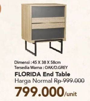Promo Harga Florida End Table 45x38x58cm  - Carrefour