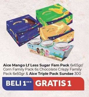 Promo Harga AICE Ice Cream Mango Slush Low Fat Less Sugar, Chocolate Crispy 6 pcs - Carrefour