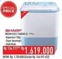 Promo Harga SHARP Mesin Cuci 2 Tabung ES-179SJ  - Hypermart