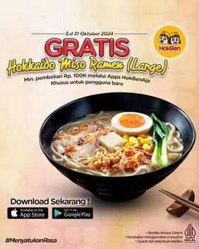 Promo Harga Gratis Hokkaido Miso Ramen  - HokBen