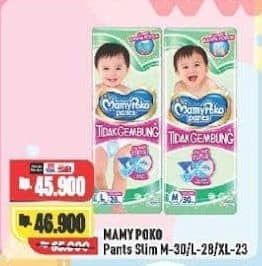 Promo Harga Mamy Poko Pants Xtra Kering Slim Tidak Gembung M30, L28, XL23 23 pcs - Alfamart