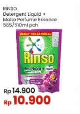 Promo Harga Rinso Liquid Detergent + Molto Purple Perfume Essence 565 ml - Indomaret