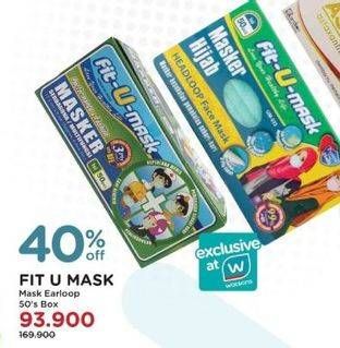 Promo Harga FIT-U-MASK Masker Earloop 50 pcs - Watsons