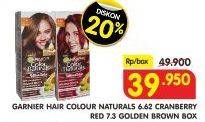 Promo Harga GARNIER Hair Color Naturals, Cranberry Red, Golden Brown  - Superindo