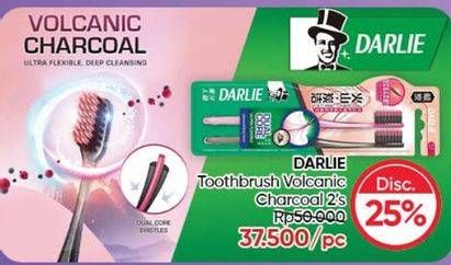 Promo Harga Darlie Toothbrush Volcanic Charcoal 2 sheet - Guardian