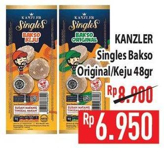 Promo Harga Kanzler Singles Bakso Original, Keju 48 gr - Hypermart