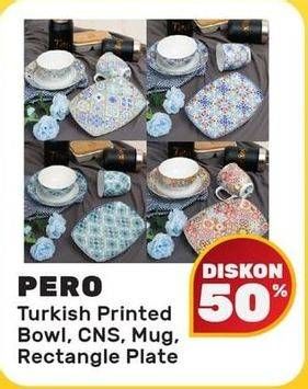 Promo Harga Pero Turkish Printed Bowl/CNS/Mug/Rectangle Plate  - Yogya